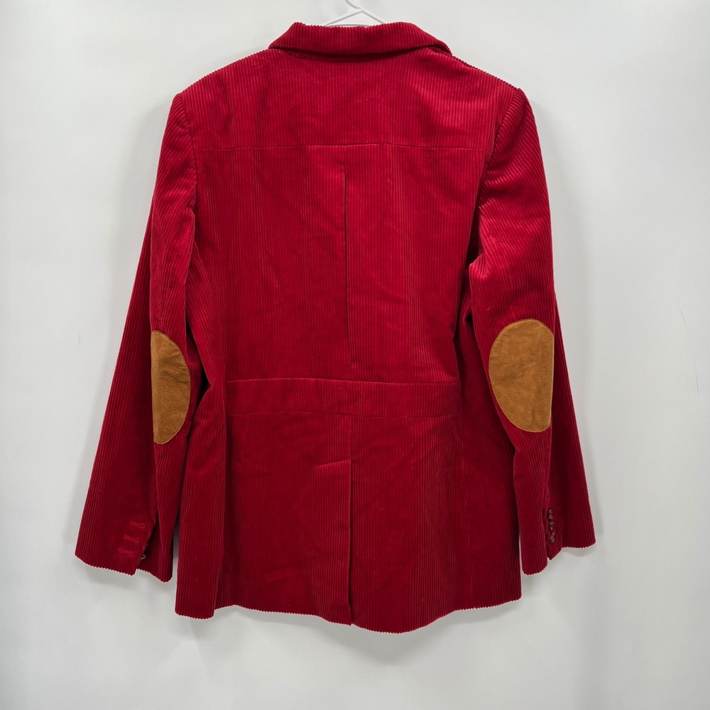 Orvis Red Corduroy With Tan Elbow Patches‎ Blazer Size 12 - Picture 10 of 16